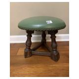 LEATHER TOP 12IN STOOL GREEN