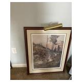 C.RUSSEL 1910 PRINT 171/250 CAMP SCENE PRO FRAME