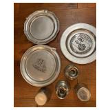 WILTON BI CENTENNIAL PLATE PEWTER CANDLE STICKS