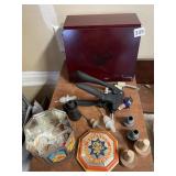 WINE BOTTLE OPENER, TIN, WOOD BOX VIGNA