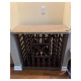 WINE RACK WITH MARBLE TOP 17 D 36H 36W