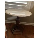 MARBLE TOP TABLE W/ OCTAGON BASE