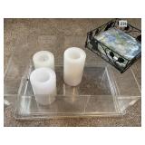BATTERY OP CANDLES NAPKIN HOLDER