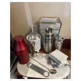 BAR SUPPLIES, SHAKERS, OPENER ETC.