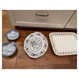 QUEENS BOWLS WORK BLUE HERITAGE LARGE WHITE ITALY