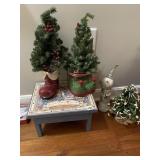 STEPSTOOL COUNTRY SCENE ELF SHOE BASE SNOW MAN