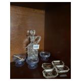 CRUET 4 RECTANGULAR MOOSE SALTS 3 BLUE MASTER