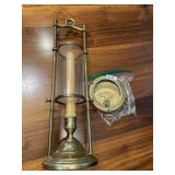 BRASS CANDLE HOLDER AND BROMOMETER