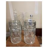 4-SIDED DECANTER FOR LIQUOR, GLASS PITCHER, ETC.