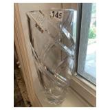 SIGNED DONEGAL CRYSTAL WIND SWEPT VASE