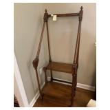 STAIR LADDER 59H 20W 21D BRASS CASTERS LIKE NEW