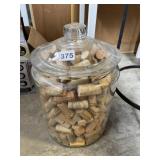 GLASS JAR W/ WINE CORKS