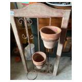 WOOD/IRON WALL PLANTER HOLDER .