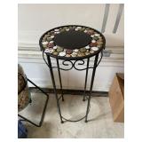 IRON SIDE TABLE PEBBLE TOP