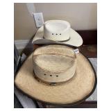 TWO COWBOY HATS JUSTIN BY MILANO HAT CO. SZ. 7.25
