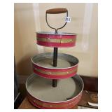 THREE TIER TIN FRUIT HOLDER