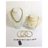 GOLD TONE NECKLACES BANGLE BRACELETS VONELLE