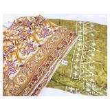 TWO OVERSIZED SCARF WRAPS COTTON BATIK AND FLORAL