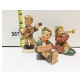 THREE SMALL HUMMELS ONE WITH HORN 391 - 1968 ONE