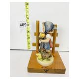 HUMMEL WOOD WALL PLAQUE WITH GIRL AND CHICKENS