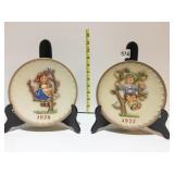 TWO HUMMEL PLATES 7TH ANNUAL 1977 AND 6TH ANNUAL