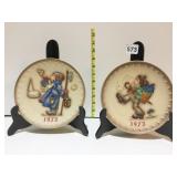 TWO HUMMEL PLATES 2ND ANNUAL 1972 AND 3RD ANNUAL