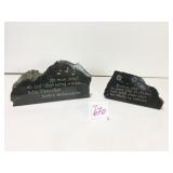 PAIR OF ETCHED AUSTRIAN JADE BOOKENDS A