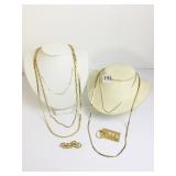 GOLD TONE CHAIN NECKLACES MONET ETC. GOLD TONE
