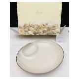 LENOX SEA SAND & SKY SHELL CHIP N DIP NEW BOXED