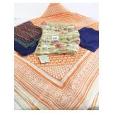 J G HOOK 20" BLUEPRINT SCARF TALBOTS NAVY BLUE