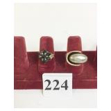 TWO RINGS ONE SIZE 5 STAR DESIGN AND ONE SIZE 6.5