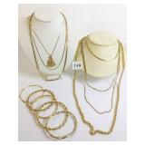 GOLD TONE NECKLACES SAILBOAT PENDANT CHAINS FIVE