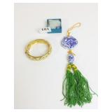 JOAN RIVERS HINGED BRACELET BLUE AND WHITE