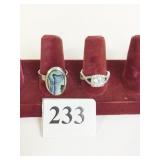 TWO SILVER TONE RINGS SIZE 8