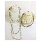 GROUP OF BEADED AND PEARL NECKLACES