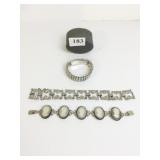 RHINESTONE BRACELET CAMEO BRACELET AND OPEN LINK