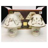 LENOX HOLIDAY TARTAN TEA LIGHT LAMPS SET OF 2 NEW