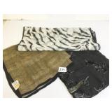 ECHO SEMI SHEER BLACK 20" SCARF TALBOTS ANIMAL