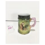 SMALL HAND PAINTED STEIN WITH MONK IMAGE MADE IN
