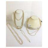 GROUP OF PEARL NECKLACES MONET MARVELLA CULTURED