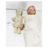 HANDMADE CROCHET DOLL INFANT DOLL EFF AND BEE 13"