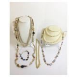 POLISHED STONE NECKLACE SCARAB BEETLE BRACELET