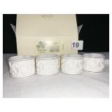 LENOX CARVED WHITE NAPKIN RINGS NEW BOXED