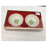 LENOX HOLIDAY ROUND DIPPING BOWLS SET OF 2 NEW