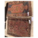 TWO SMALL ANTIQUE RUGS AS FOUND