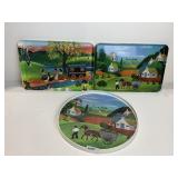 3 PC PLASTIC SERVING TRAY SET, MADE IN ITALY