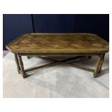 PARQUET TOP HENREDON COFFEE TABLE 17" H X 45" W X