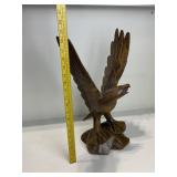 19" TALL CARVED WOOD BALD EAGLE