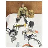 1996 GI JOE DOLL WITH DIVING HELMET AND OTHER