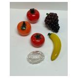 ART GLASS FRUIT AND ASHTRAY